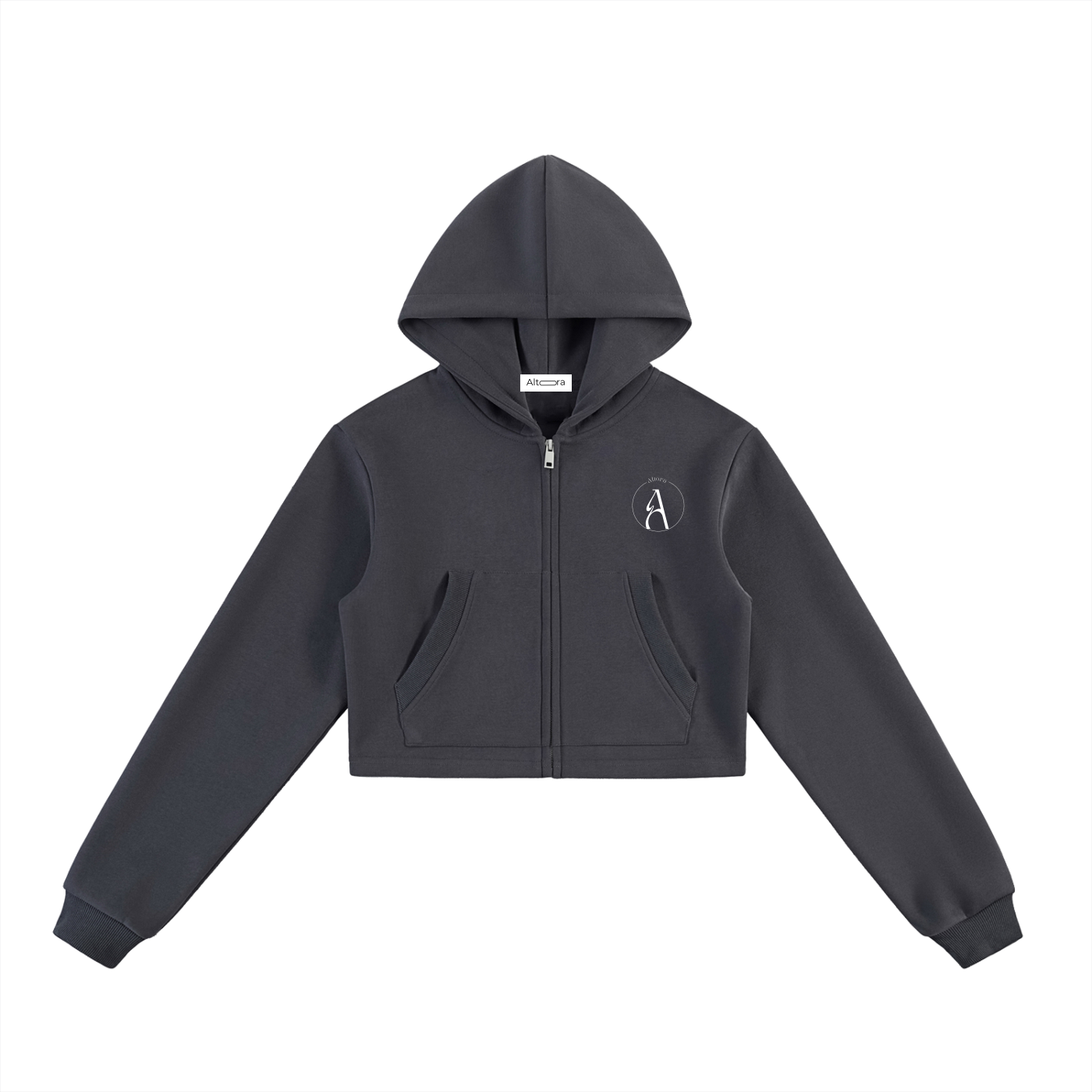 Women's Cropped Zip-Up Hoodie
