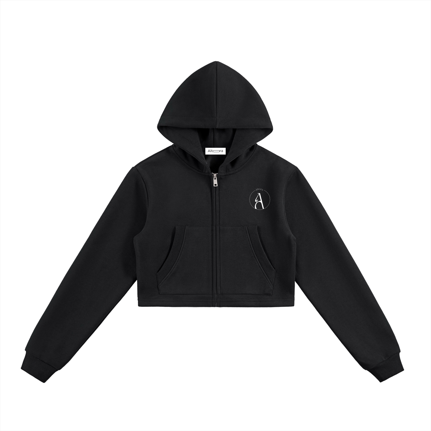 Women's Cropped Zip-Up Hoodie