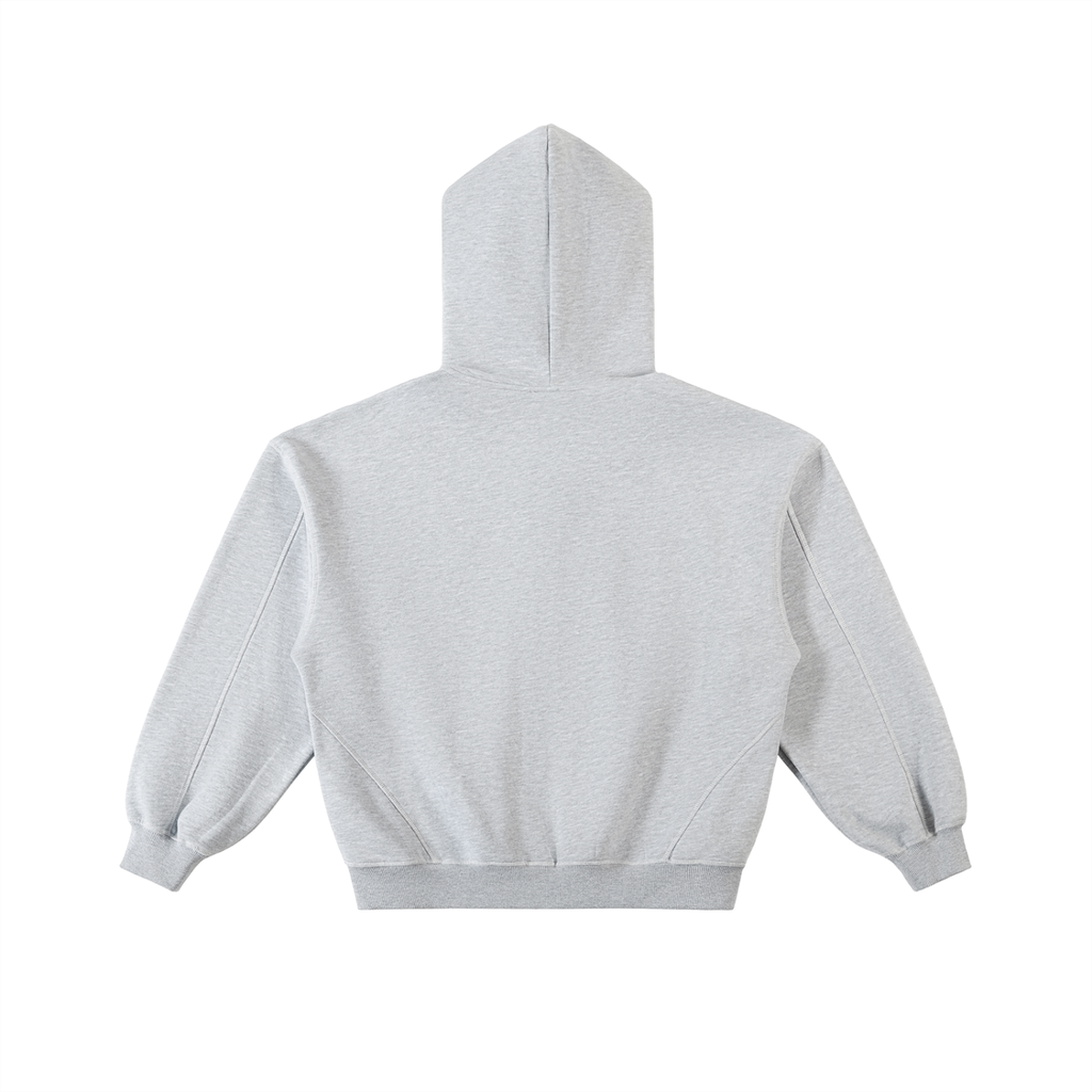 Unisex Contrasted Boxy Fleece Zip Hoodie