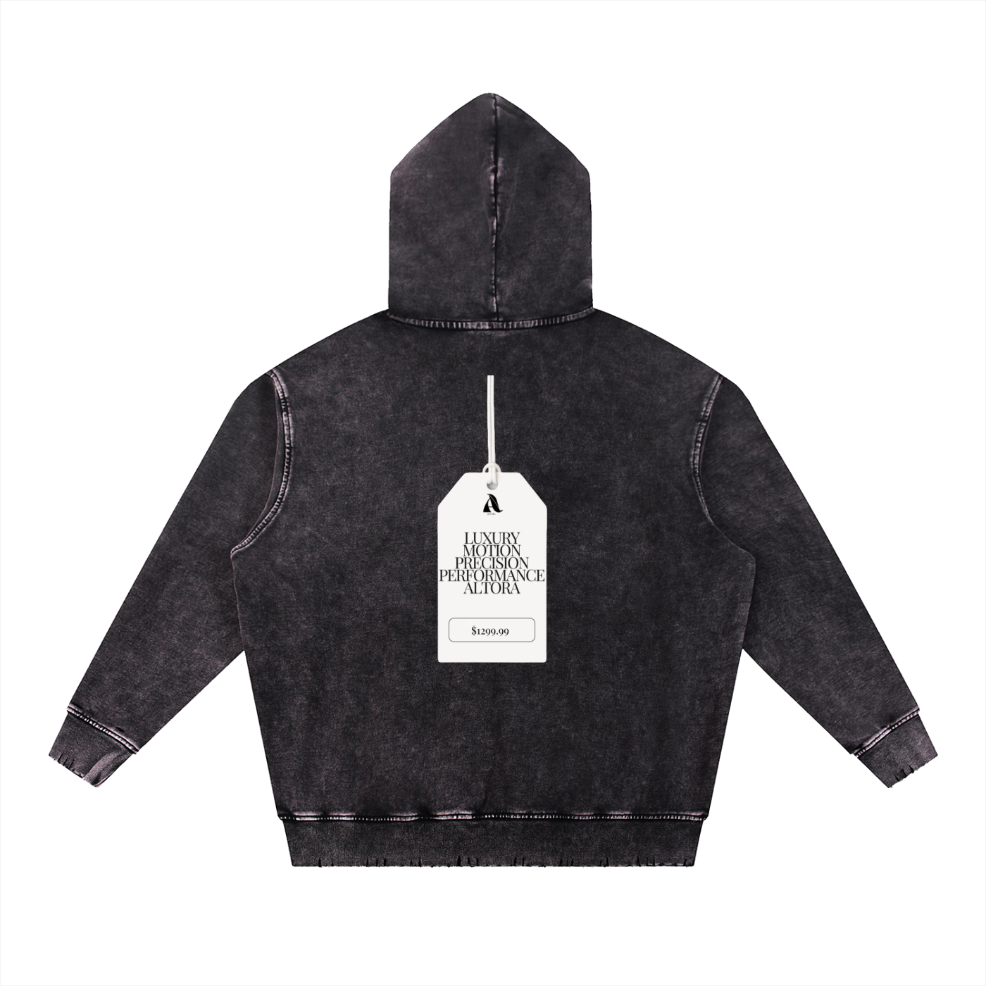 Unisex Wash Frayed Heavyweight  Hoodie