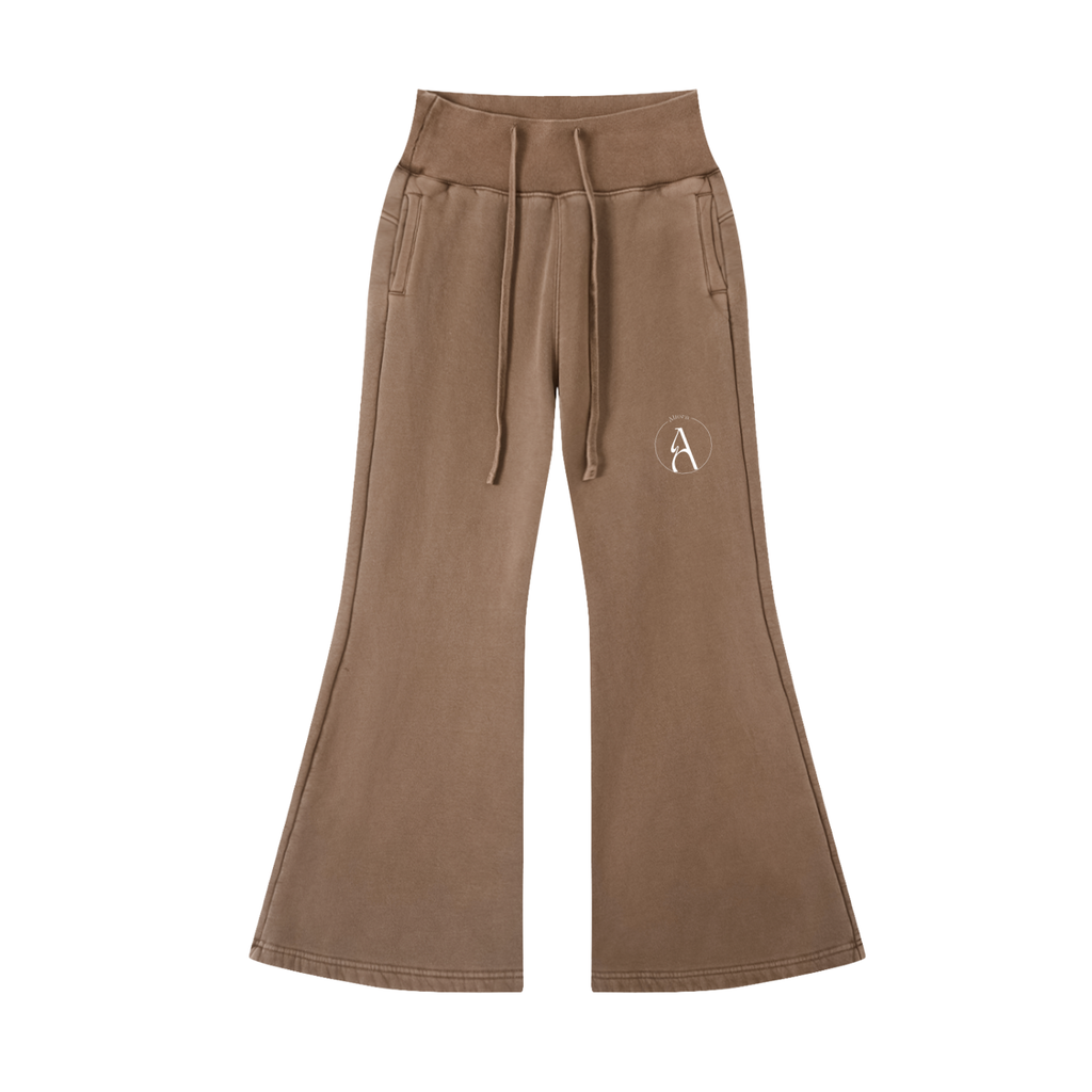 Women's Washed Flared Fleece Pants