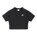 Women's Black Taped Performance Crop Top