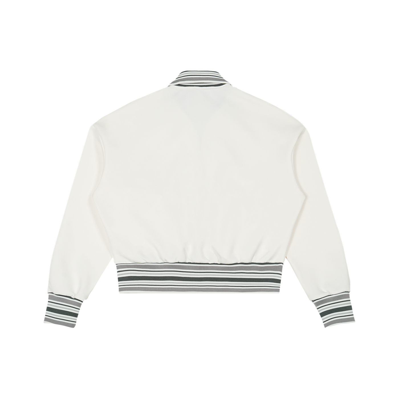 Unisex Striped Rib Collar Zip