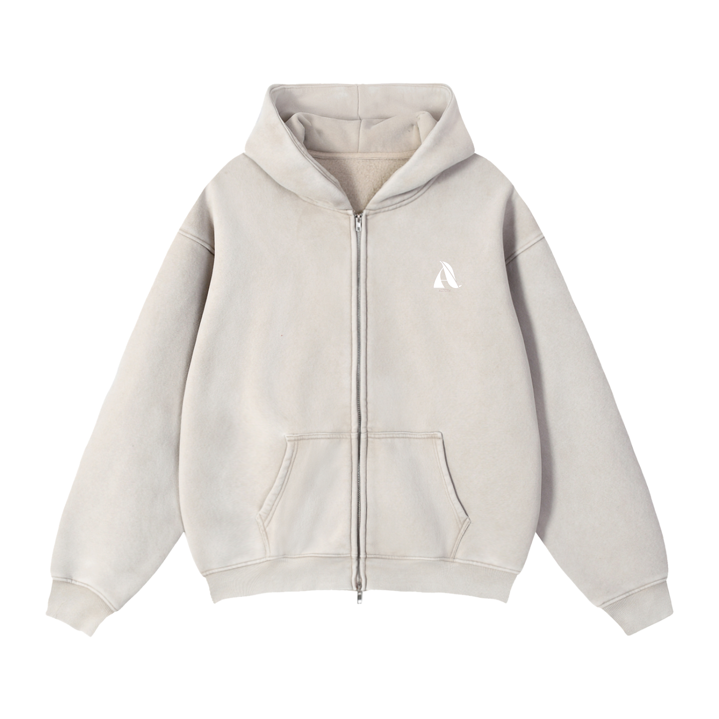 Unisex Zip Boxy Fleece Hoodie