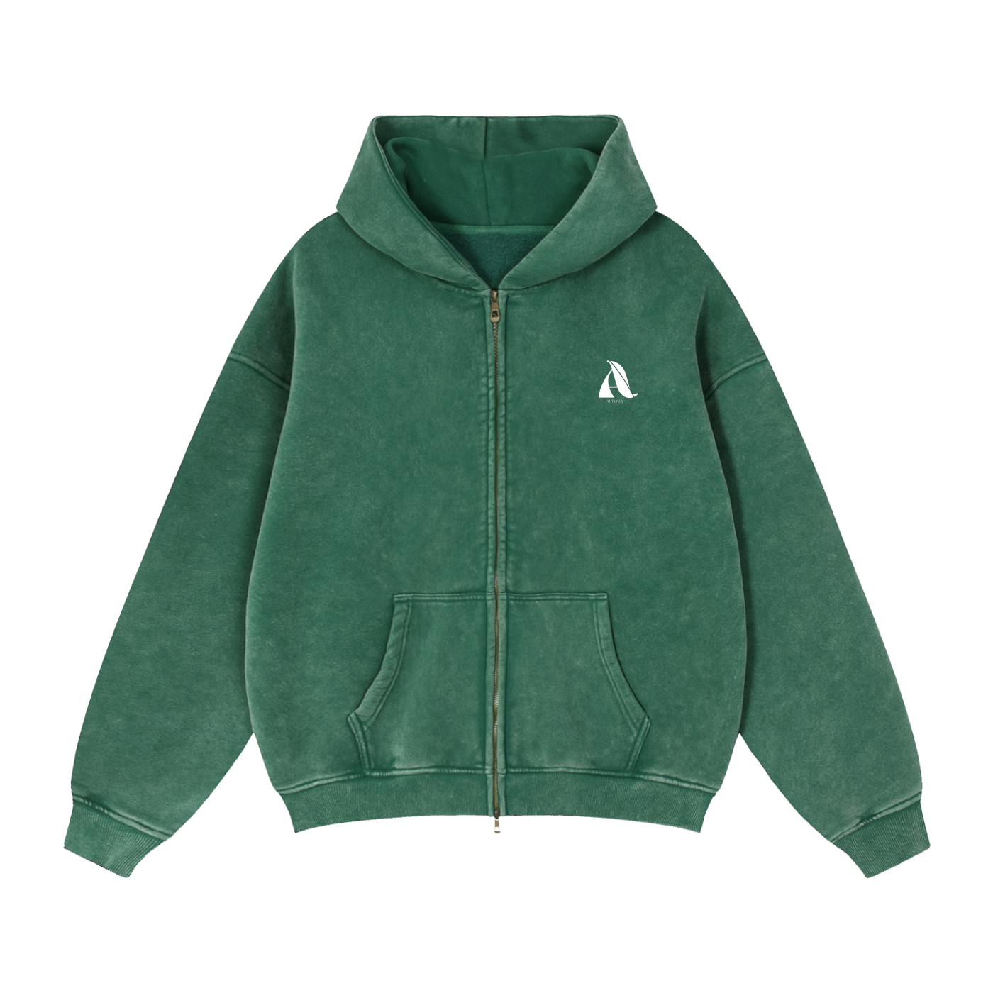Unisex Zip Boxy Fleece Hoodie