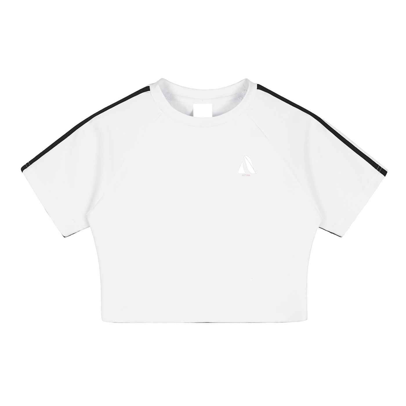 Women's Black Taped Performance Crop Top