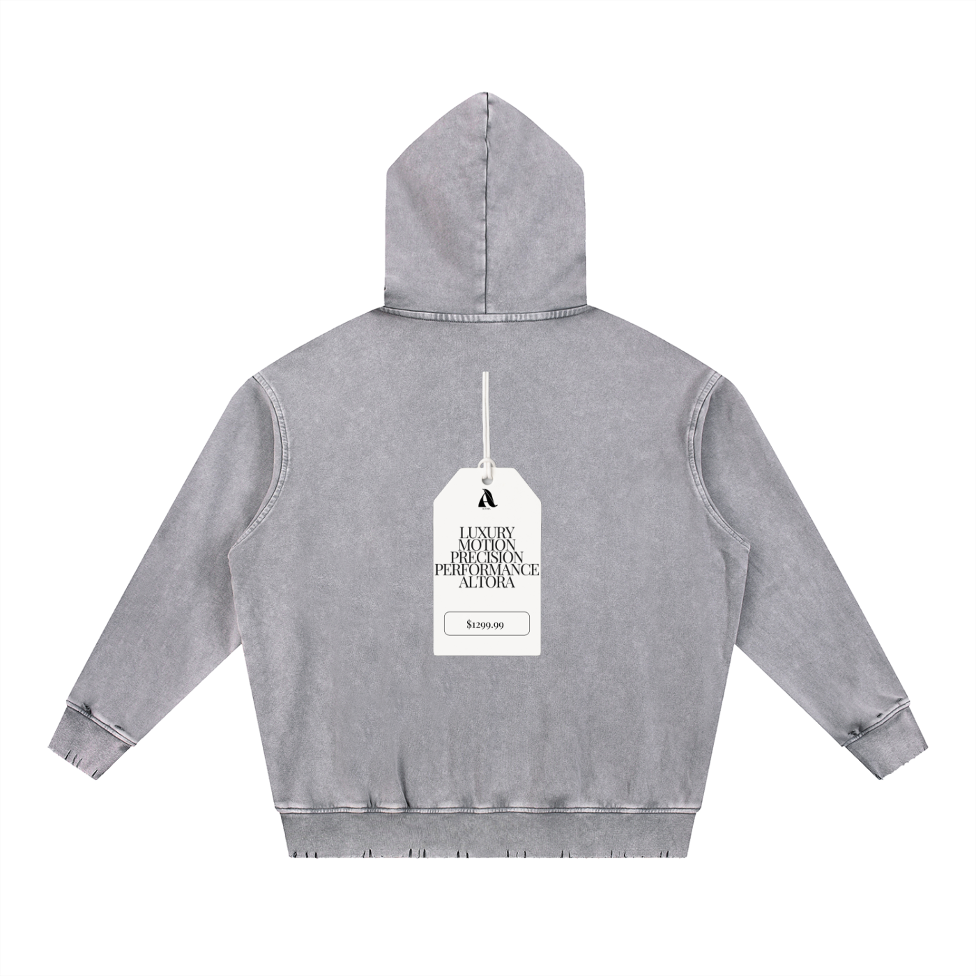 Unisex Wash Frayed Heavyweight  Hoodie