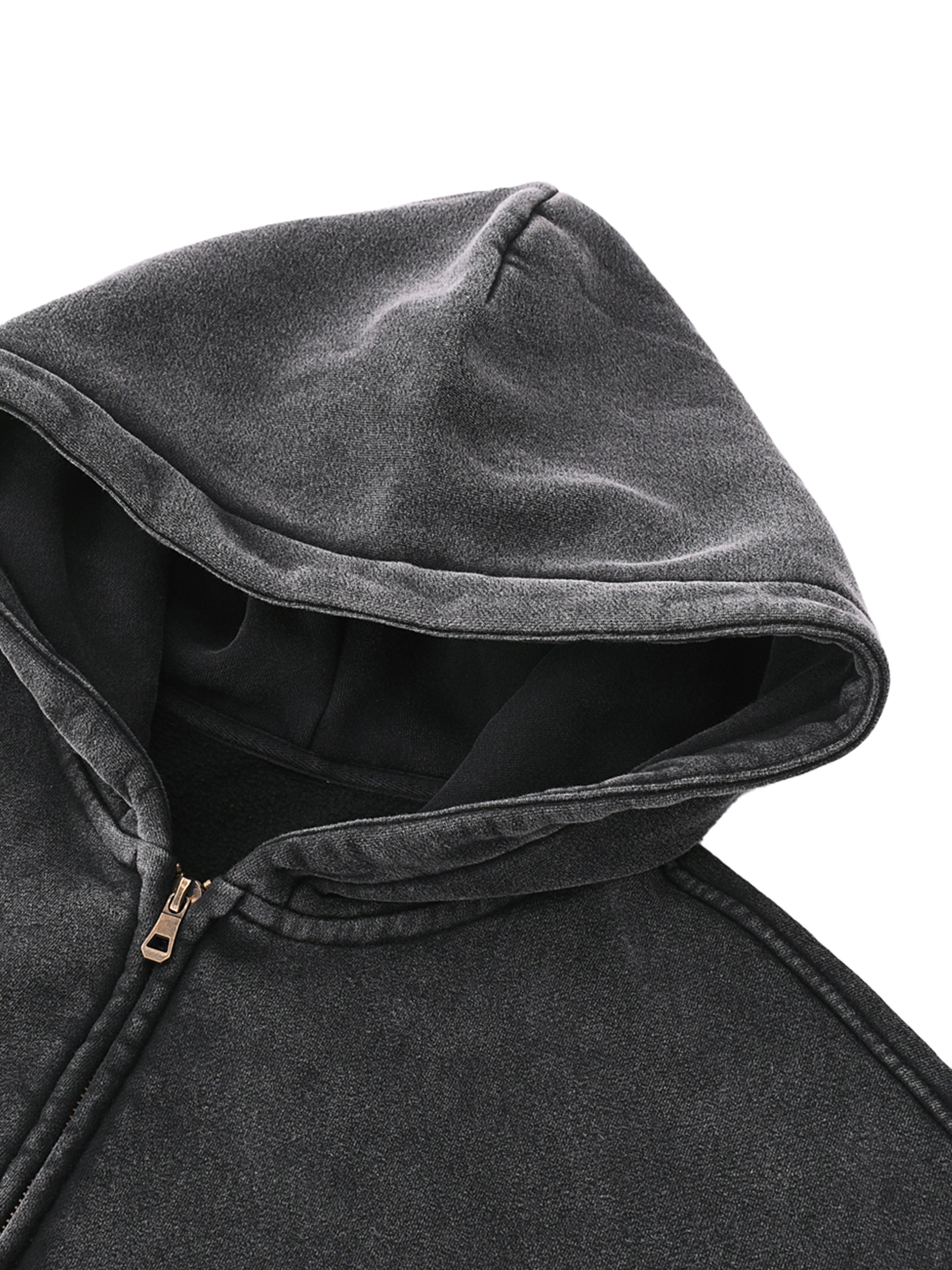 Unisex Zip Boxy Fleece Hoodie