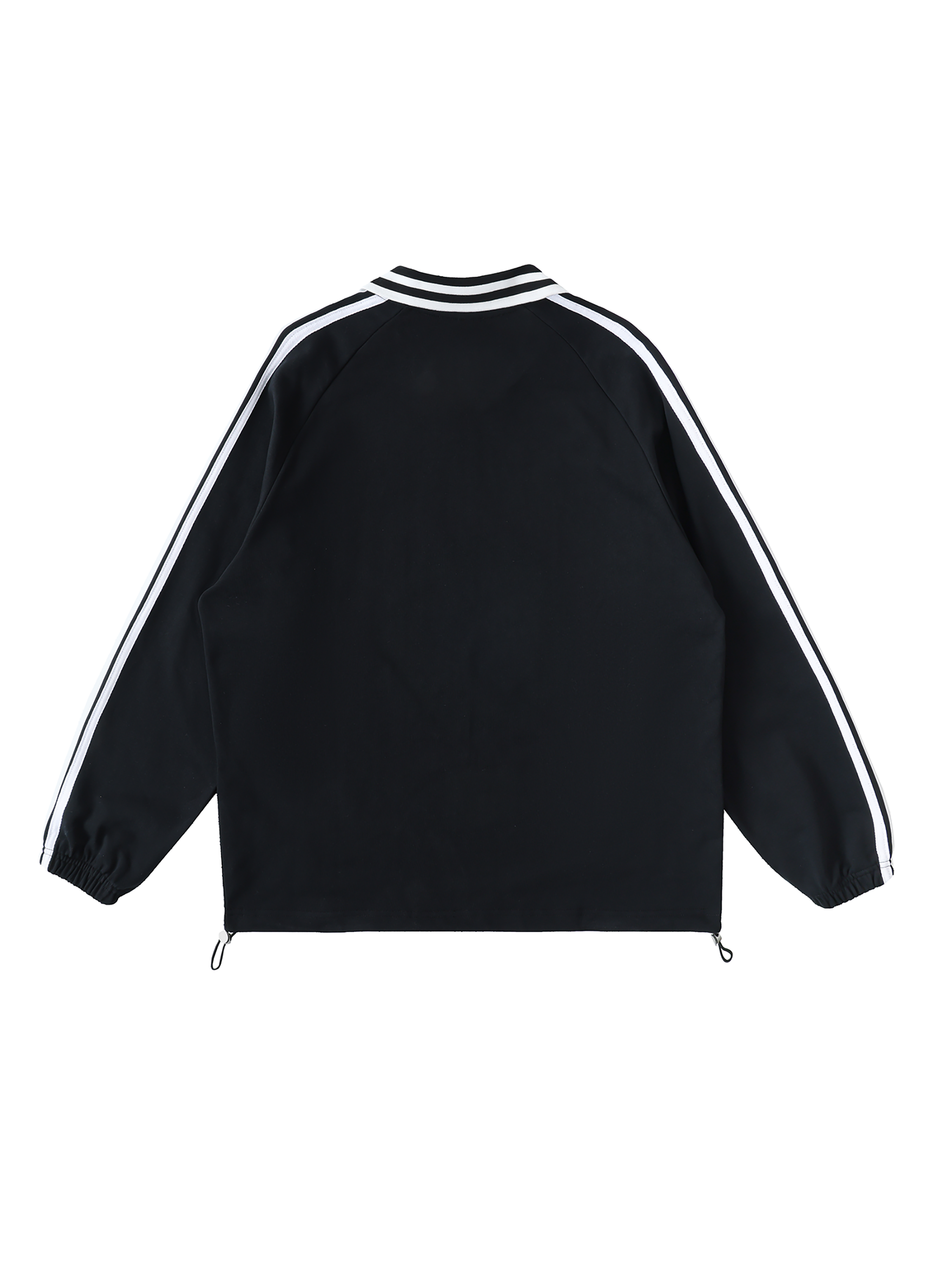 Unisex Striped Lapel Collar