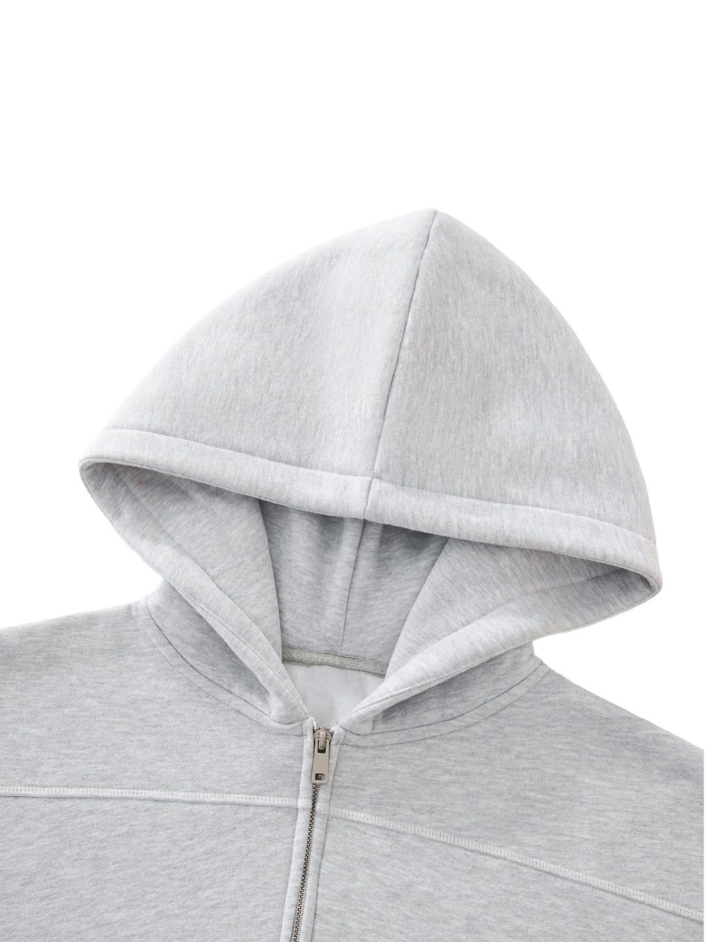 Unisex Contrasted Boxy Fleece Zip Hoodie