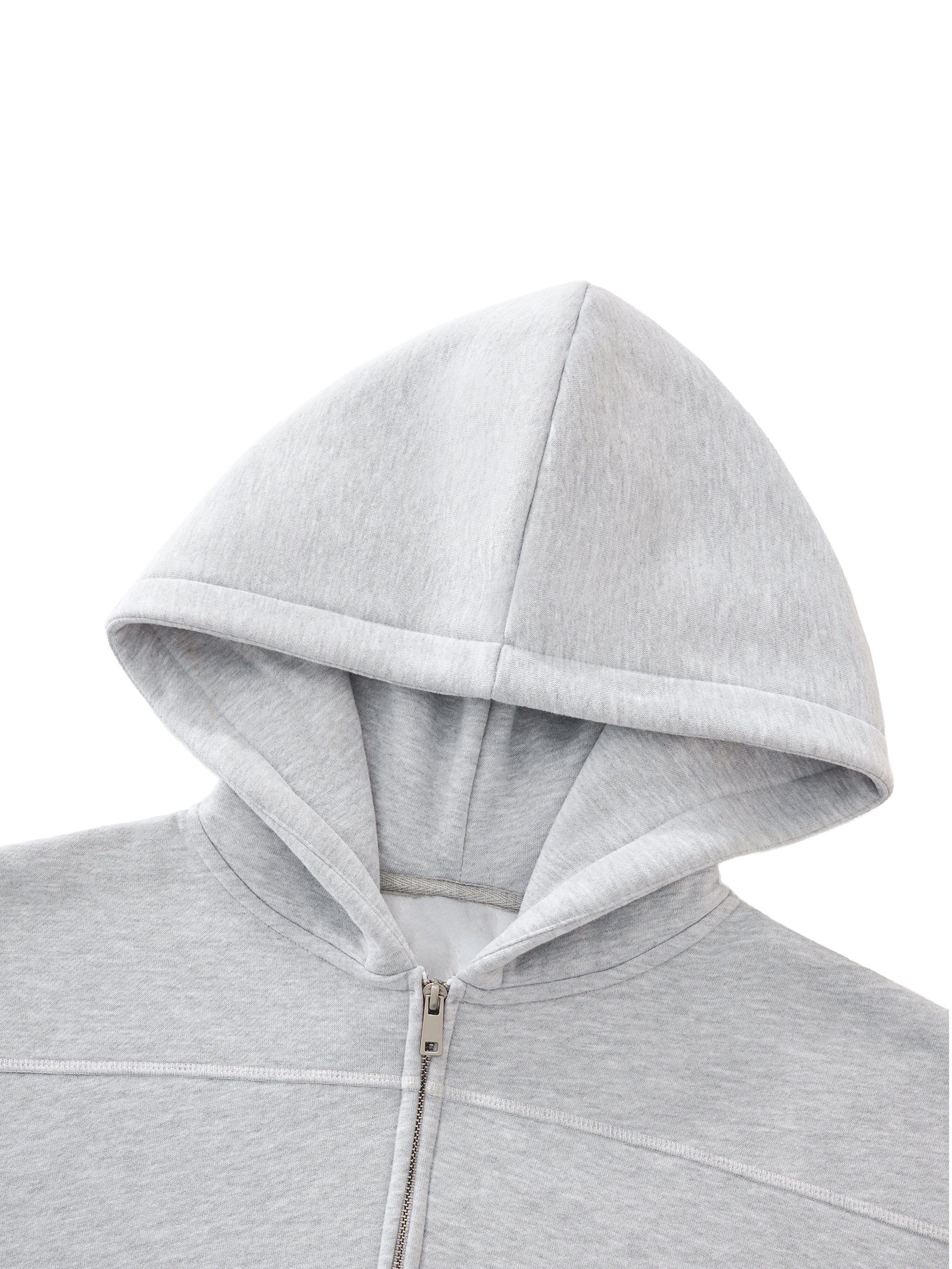 Unisex Contrasted Boxy Fleece Zip Hoodie