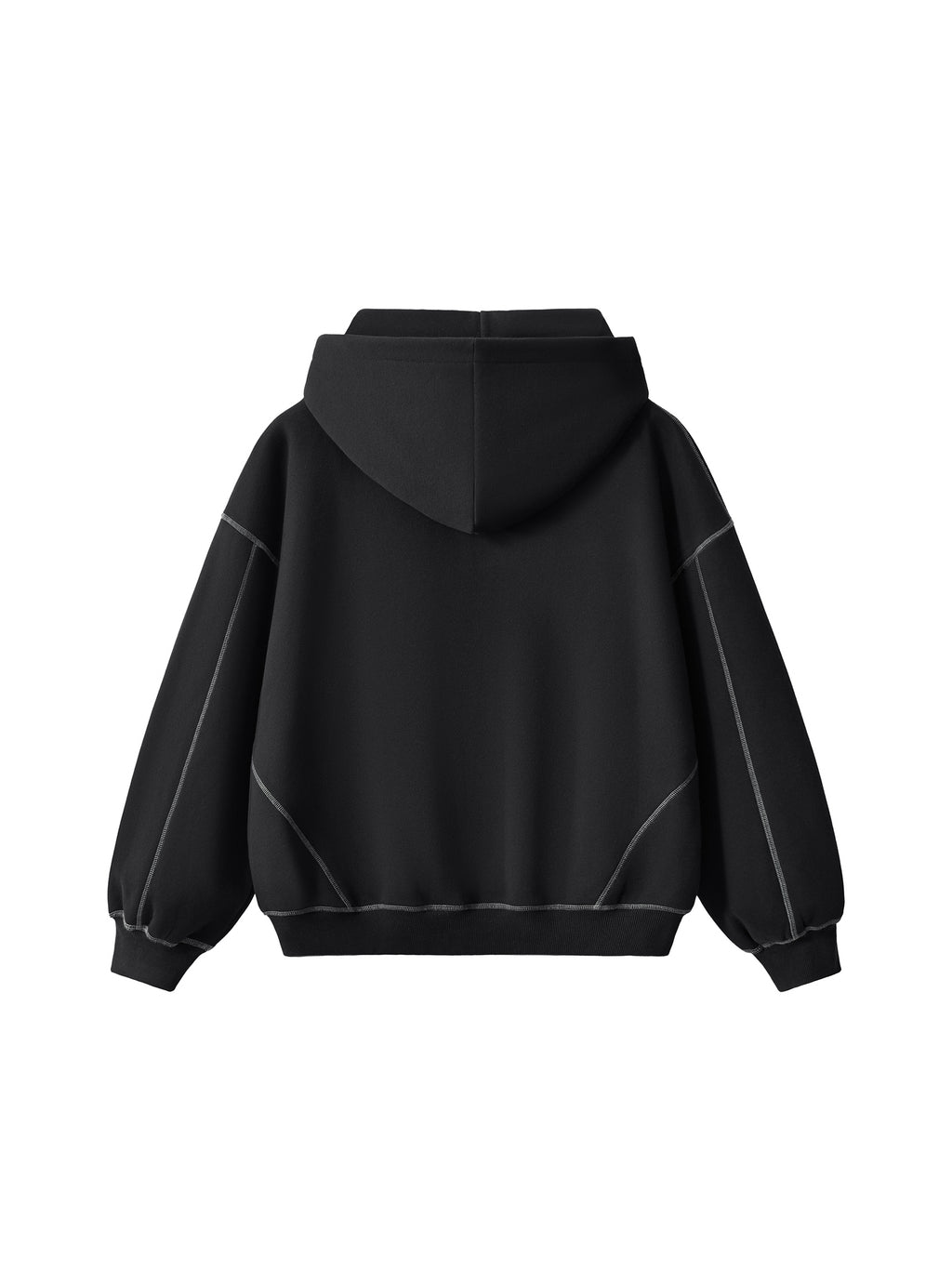 Unisex Contrasted Boxy Fleece Zip Hoodie