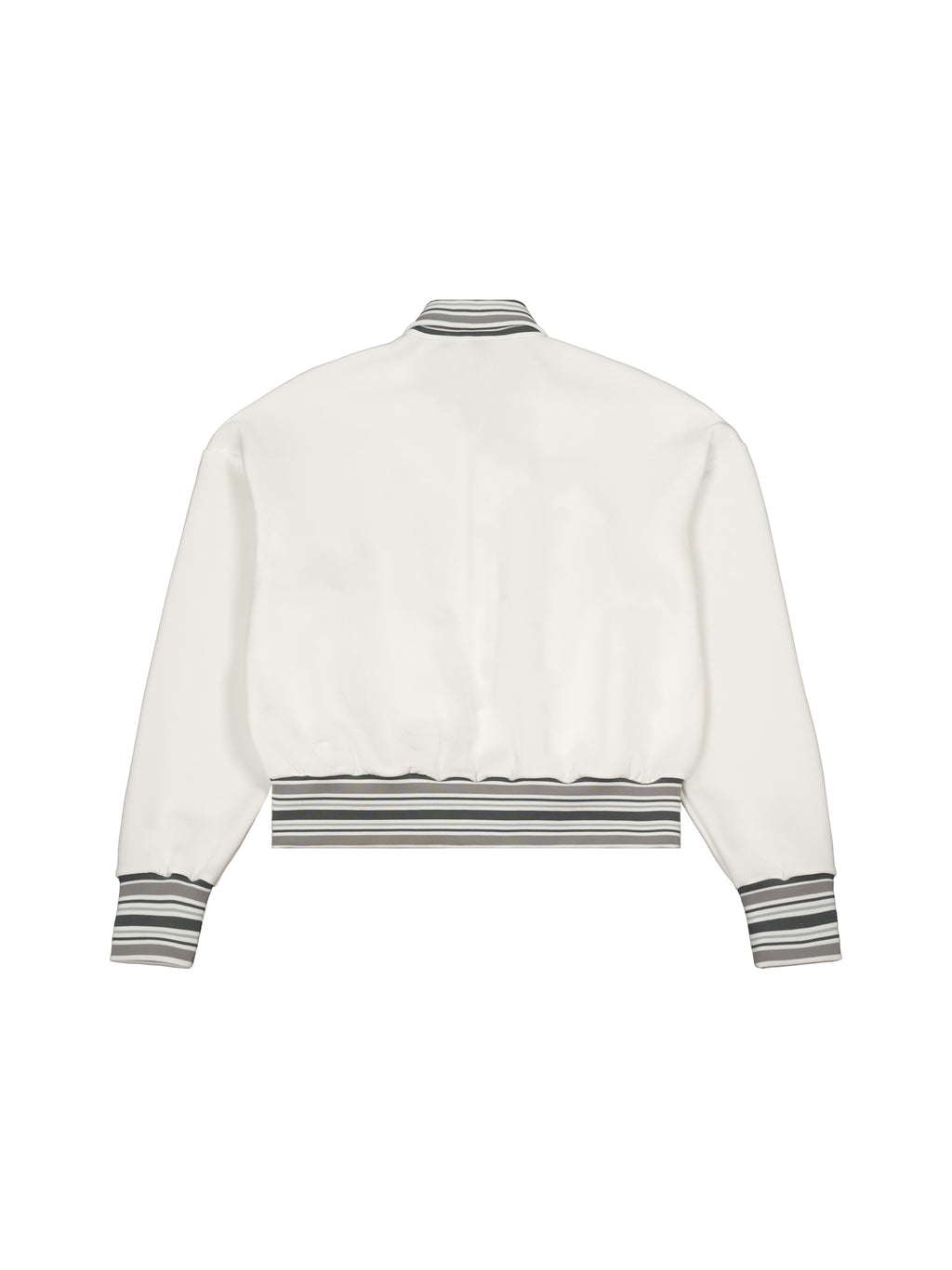 Unisex Striped Rib Collar Zip