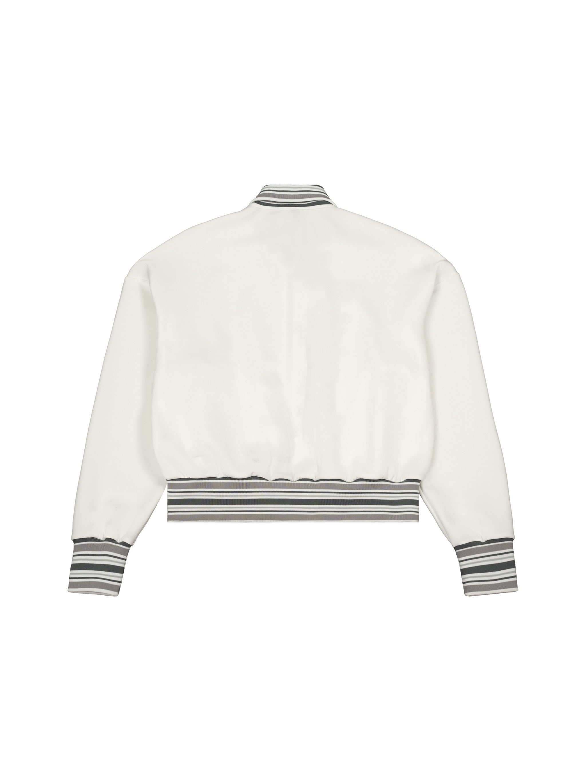 Unisex Striped Rib Collar Zip