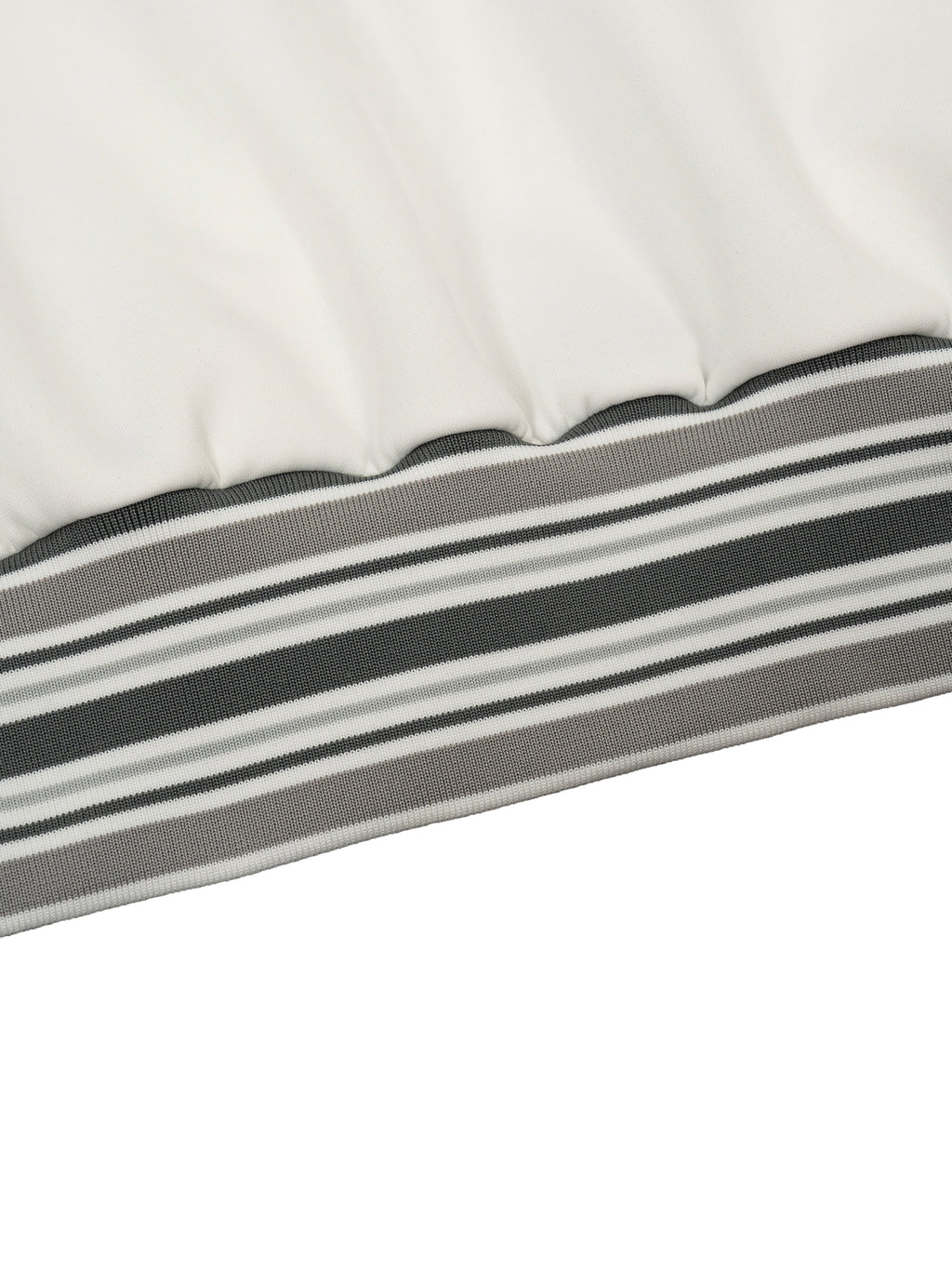 Unisex Striped Rib Collar Zip