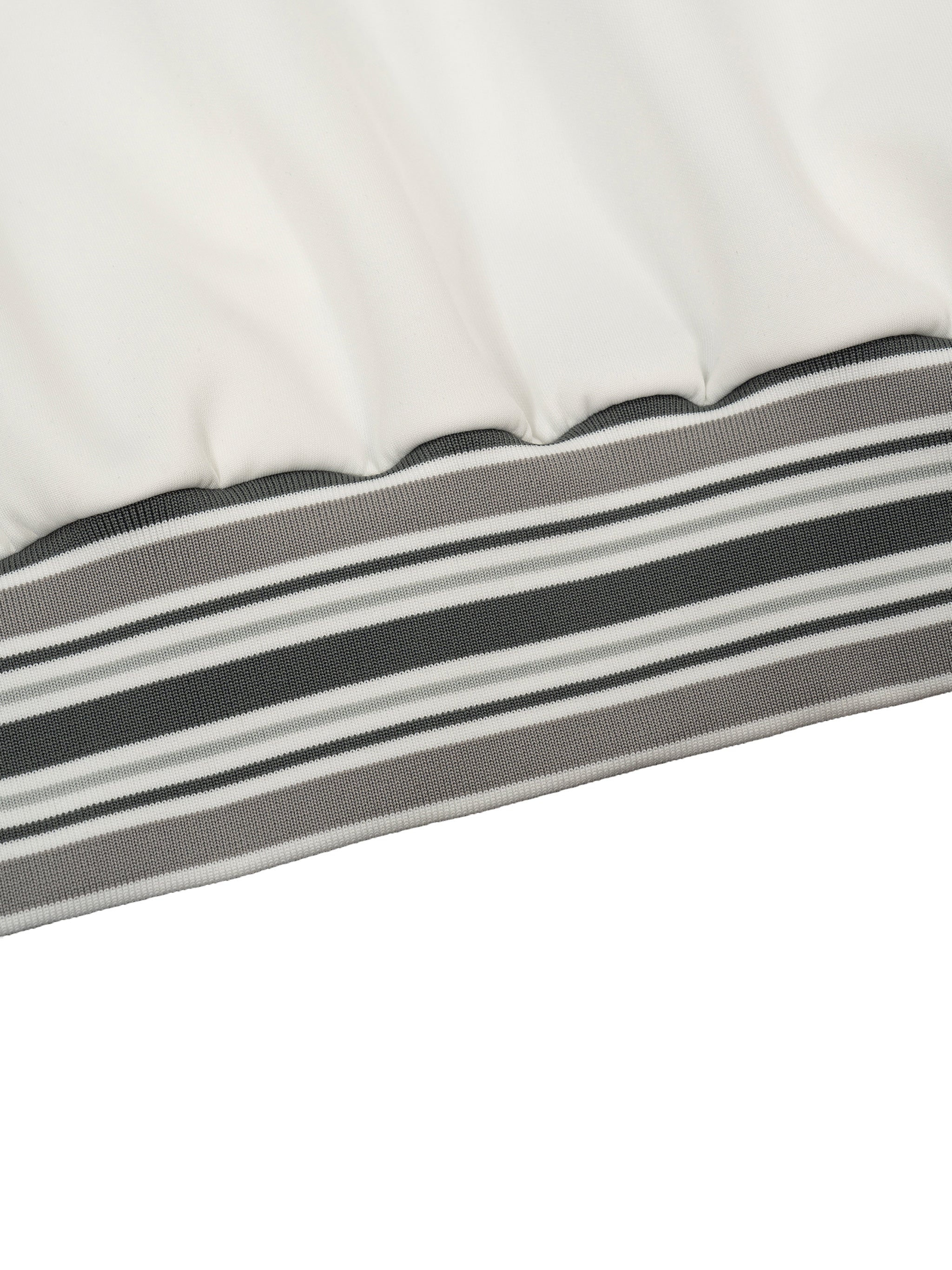 Unisex Striped Rib Collar Zip